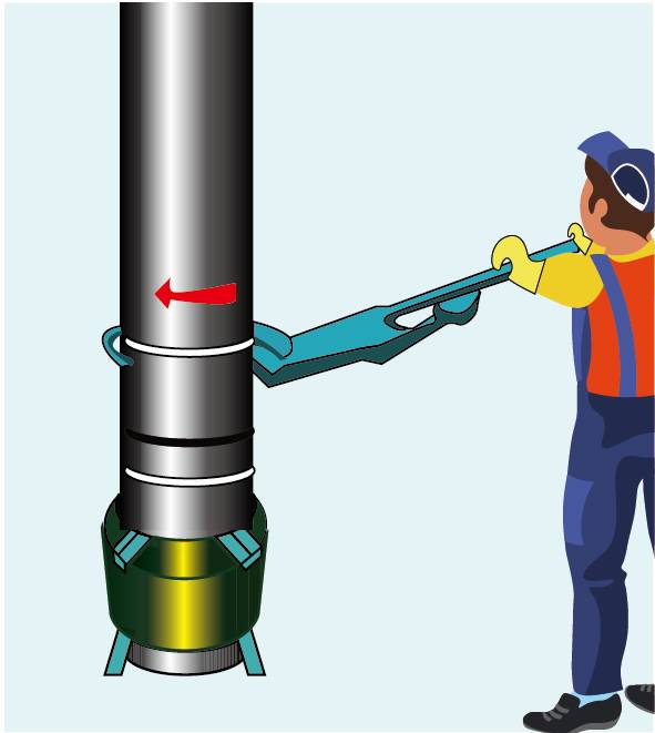 A cartoon picture show the special caliper to tight electrode.